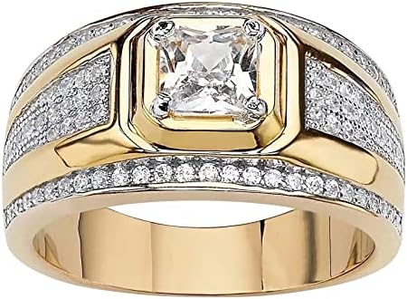 2023 Нов Пръстен за Влюбени с Пълна диамантен пръстен във формата На капка Вода, Модерно Кух Пръстен, Дамски Пръстен за палеца (Злато, 12)
