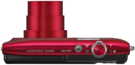 Nikon COOLPIX S3300 16-Мегапикселова цифрова камера с 6-кратно увеличение NIKKOR Glass Lens и 2,7-инчов LCD дисплей (червен)