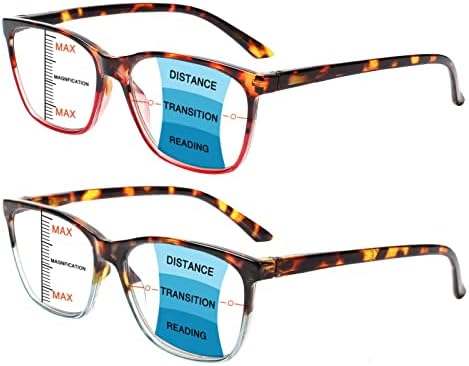 COJWIS Прогресивно Многофокусные Очила за четене, Блокиране на Синята Светлина, за Жени и Мъже, Мультифокальные Очила за четене (Многоцветни, 2,75)