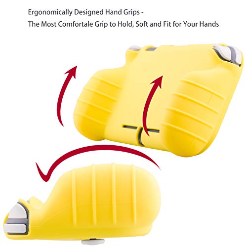 Меко Защитно покритие от силиконов каучук YoRHa Handle Grip (жълт цвят манго) x 1 и палци x 4 за Nintendo Switch Lite