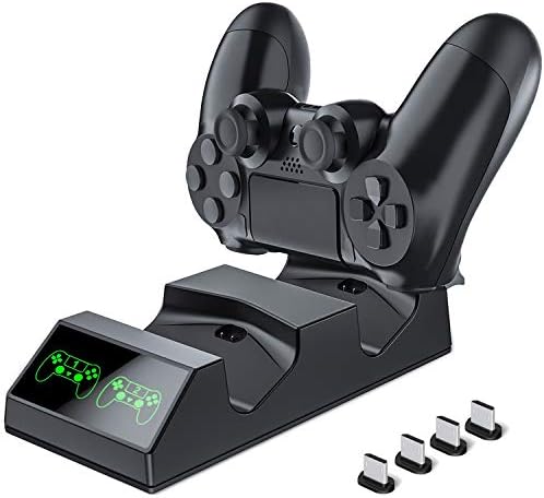 2X Зарядно Устройство за контролер PS4 Зарядно Устройство за Playstation 4 с 4 Ключовете за зареждане чрез Micro USB Контролер