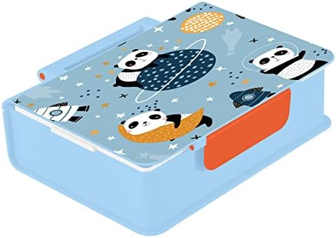 Контейнер за Обяд Kigai Space Panda Небето Blue 1000 мл Bento Box с Лъжица и Вилици, 3 Отделения, Контейнери За Съхраняване на