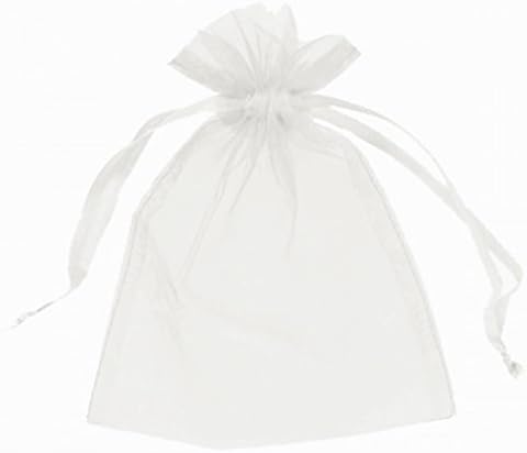 100 бр Прозрачни Калъфи дантела прозорци от Органза Подаръчни Пакети с Бял Цвят 3x4 Инча