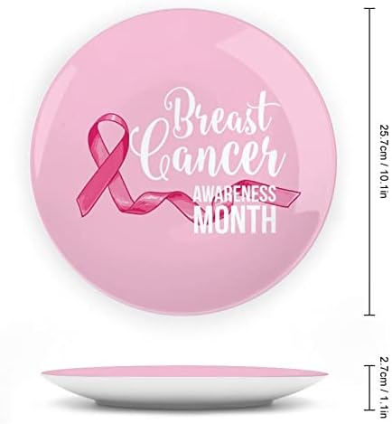 Розово Рак на гърдата AwarenessCustom Снимка Декоративна Чиния от Костен Порцелан Индивидуалност Керамика