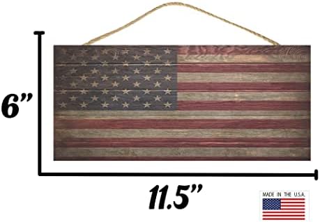 Дървени Гранули Селски Флаг Начало Декор Висящ Стенен Знак Украса Патриотичен Американски Флаг на САЩ
