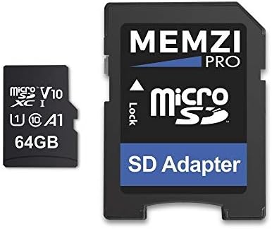 MEMZI PRO 64 GB, 100 MB/s. Карта памет от клас 10, A1 V10 Micro SDXC с SD адаптер за мобилни телефони Blu X8 HD, Advanced