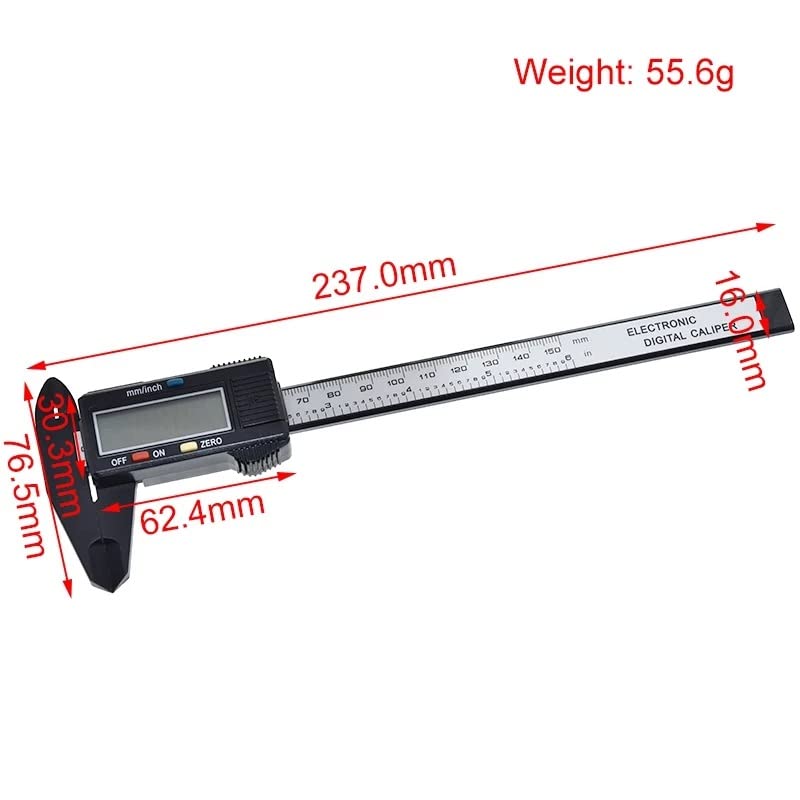 Штангенциркуль 0-150 мм Инструмент за Измерване на 6 инча LCD Цифров Електронен Штангенциркуль от Въглеродни влакна, Измерване Микрометър