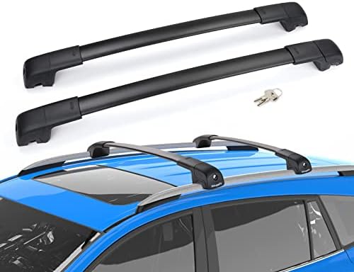 Разпънка багажник на покрива на колата BougeRV за 2013-2018 Toyota RAV4 с кражба спирачка заключване, Алуминиева