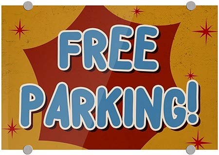 CGSignLab | Акрил знак на Премиум-клас Безплатен паркинг - взрив носталгия | 18 x12