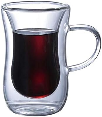 Чашите на 3 грама за сок, Коктейли, бира, кафе с лед, Комплекти за стъклени прибори за кухня и бар - Прозрачна Зелена посуда за напитки (Цвят: с дръжка)