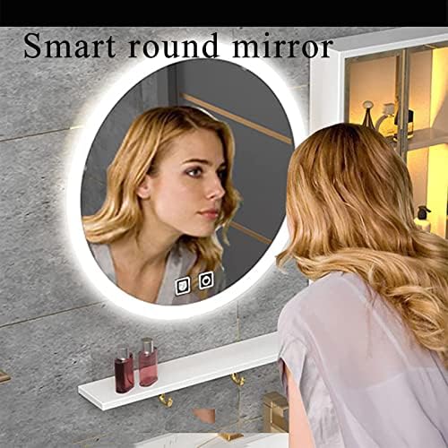 RAZZUM Mirror Модерен Стенен шкаф за Баня с Двойни Врати, Умно Огледало с led Осветление, Стенен Шкаф за Баня