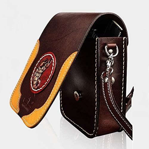 NIANXINN Чанта за фризьорски ножици от Естествена кожа в Ретро стил, по-Голямата Професионална Чанта за Фризьорски инструменти