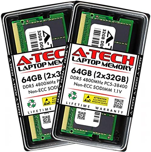 Комплект оперативна памет A-Tech 64 GB (2x32 GB), който е съвместим с игри на лаптоп Acer Nitro 5 AN517-42-R85S