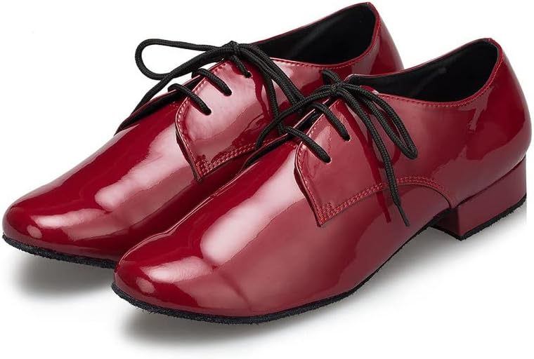 Мъжки обувки за латино Танци AOQUNFS, Черни Кожени Обувки за героите на балната зала Танго и Салса, Модел L146
