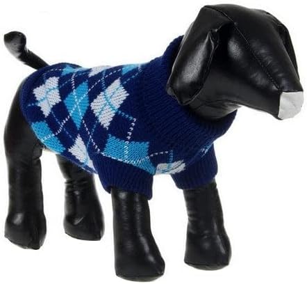 Вязаный Пуловер за домашни любимци Домашни любимци Life ® в стил Argyle - Дизайнерски Пуловер за кучета тежки