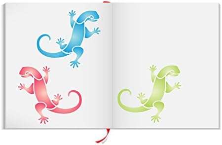 Шаблон с ящерицей, 3,25 x 3 инча - Шаблони Gekko Reptile Art Decor за colorization картички