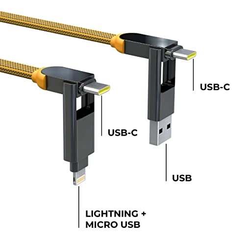 Многофункционален кабел за зареждане Rolling Square InCharge XL 6 в 1, преносим USB кабел и USB-C с бърза зареждане