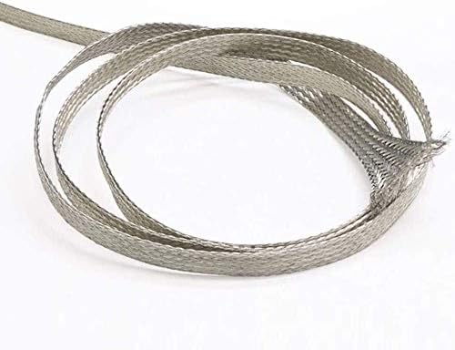 YUESFZ Плосък кабел с луженой медна оплеткой 2 м/6,56 фута Висока гъвкавост, Голи Cu Оплетка ръкав, Свързващ Подводящий проводник за Заземяване, на Месинг тел (Размер: 12 #: 20