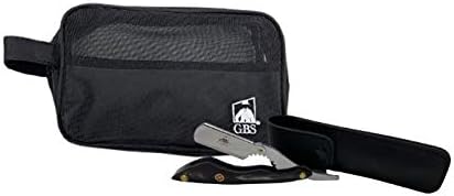 Сгъваем Бръснач G. B. S Classic Straight Edge дължина 6 инча Кожен калъф за фризьорски бръснач + 10 Ножове и чанта за