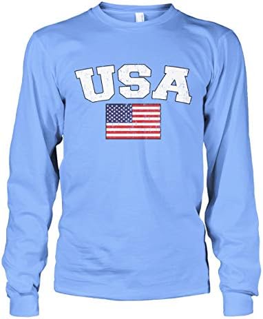 Мъжки t-shirt Cybertela с Бледи Потертым американския флаг на САЩ с дълъг ръкав
