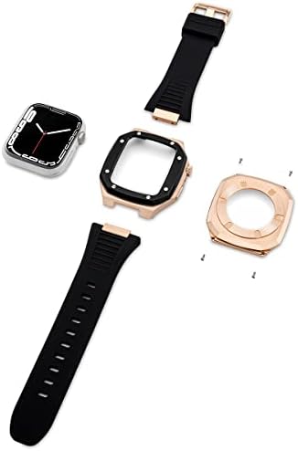 CNHKAU най-Новият каишка за часовник от неръждаема стомана за Apple Watch Band 7 41 мм, 45 мм, от благородни метали, за