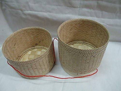Бамбук Кошница за подаване на лепкав ориз, ръчно изработени в тайландски Лао /Размер: 6