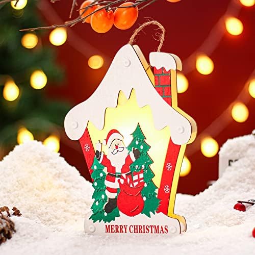 Коледна Украса на Битови Декорации За Прозорците-с Дървена Led Окачване С Светящимся Елен Подпори за Коледно Мъниста на Конци