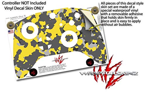 Vinyl стикер WraptorSkinz, съвместима с контролер XBOX One S / X - WraptorCamo Old School Camouflage Камуфляжно-жълт (контролер
