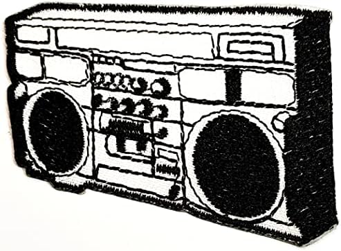 Kleenplus 3 бр. Доста Радио Кръпка Радио Кассетный Магнетофон Карикатура Бродирана Апликация на плавателни съдове, Ръчно