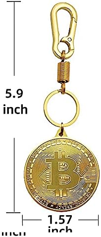 1 бр. ключодържател за монети биткойн, златна плоча, ключодържател за монети БТК, криптовалютная монета