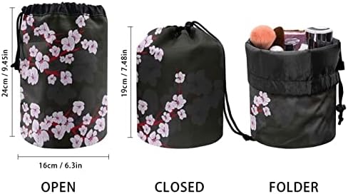 Косметичка на съвсем малък с Принтом Череши Poceacles Cherry Blossom за жени, Голяма Преносима Чанта-Органайзер