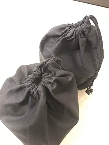 За многократна употреба, Произведени от Екологично чисти Памучни муслиновые чанти с една шнурком премиум качество на ЧЕРНО - 100 опаковки (8 x 10)