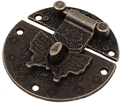Куфар X-DREE Box в старинен стил, с дизайн на пеперуди, Бравата е с ключ, Ключалка-болт (Caja, maleta, природен antiguo,