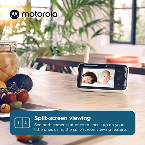 Motorola Baby PIP1610 HD - 5 Мотор Видеоняня с 2 Камери, Монтиране на стена, Обхват 1000 фута, Двупосочен звук, Мониторинг
