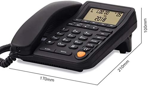 KLHHG Черен Настолен телефон, Кабелна телефона, говорител, монтиран на стената Телефонен Маса с Голям бутон, с черно