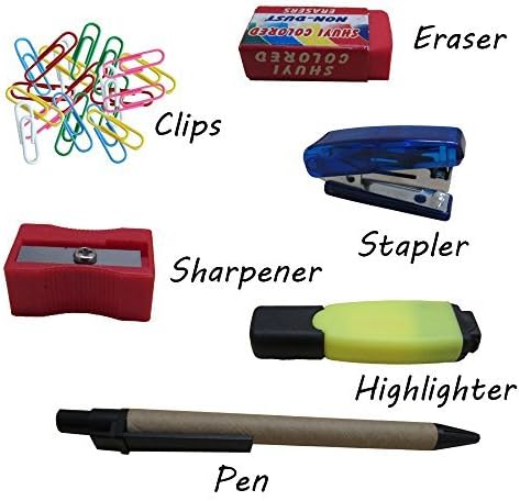 Комбиниран пакет ученически пособия Bundle Pack! Включва писалка, бележки, отметки, телбод, острилка, гумичка,