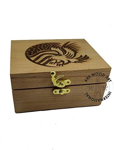 Уникален подарък Кутия Ark Wood Art international, Естествена Дървена Кутия за спомен, Персонални Подарък Кутия с Надпис, Сватбена