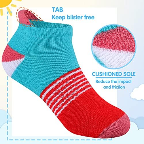 Чорапи за момичета Comfoex За деца на 4-6 6-8 8-10 Години, Спортни Памучни Къси Чорапи до Глезена на крака