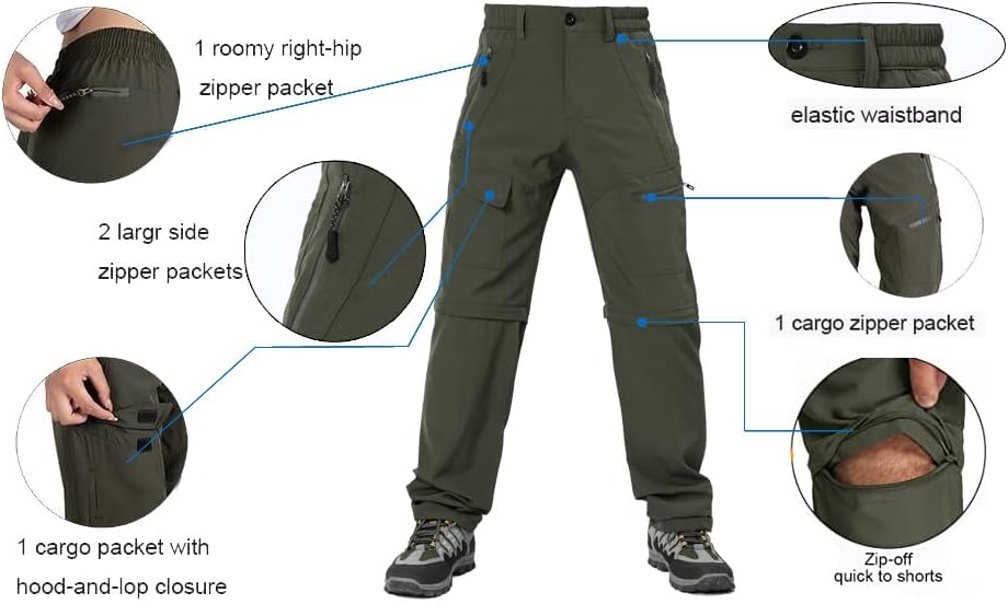 Мъжки Туристически Панталони-Трансформатор ZooYung, бързо съхнещи Панталони-Карго, Леки Тактически Панталони за Риболов