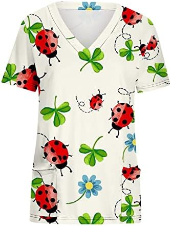 Блуза-риза с къс ръкав за Момичета, Лятна Есен Облекло, Модна Тениска с V-образно деколте и Графичен Дизайн, с