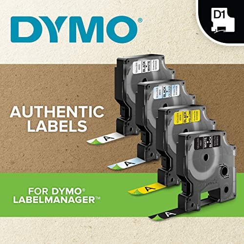 Labeller лента DYMO Authentic Standard D1 за производителите на етикети LabelManager, Черно печат върху бяла