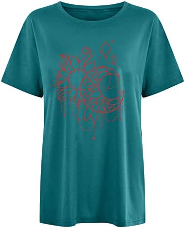 Дамски Модни Блузи 2023 Г., Реколта тениска с изображение на Слънцето и Луната, Y2k, Блузи, Лятна Ежедневни