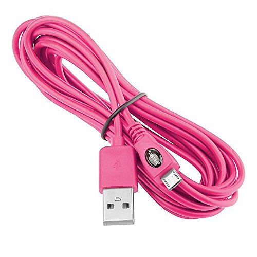 Ярко-Розов 10-КРАК Кабел за предаване на данни Micro USB Зарядно Устройство + Бял Калъф за xBox One