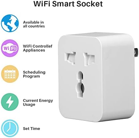 Smart Plug WiFi Изход за smart home Работи на 15A PC 2,4 G WiFi контакт с автоматичен таймер за график за Гласов контрол