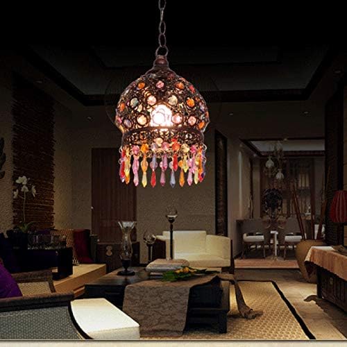 Окачен Лампа за ресторант OMOONS в Арабски стил, Класическа Таванна Полилей в мароко на Простота, Ретро-Полилей/Бронз/45