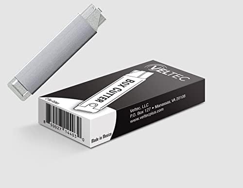 Veltec Стандартен Нож за рязане на кутии с Подвижни острие Оригинален Универсален Нож за Кутии, Хартия, картон, Опаковки,