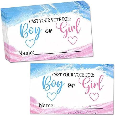 Играта Yuansail Определяне на пола - Карти за гласуване, за момичета или момчета - Карти за гласуване в душата