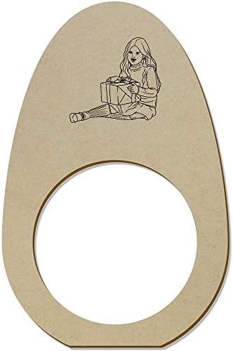 Azeeda 5 x Дървени Пръстени/Притежателите за салфетки Момиче с подарък (NR00053795)