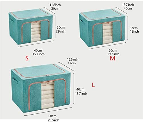 WDhomLT Сгъваема Кутия за съхранение на Чанти, Кутии за съхранение с Капак Подсилени Дръжки Организатор на мълния Контейнери