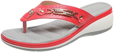 RbCulf/ Дамски Чехли, Плажни Сандали, Ежедневни Обувки на платформа с поддръжка на свода на Стъпалото, Джапанки,